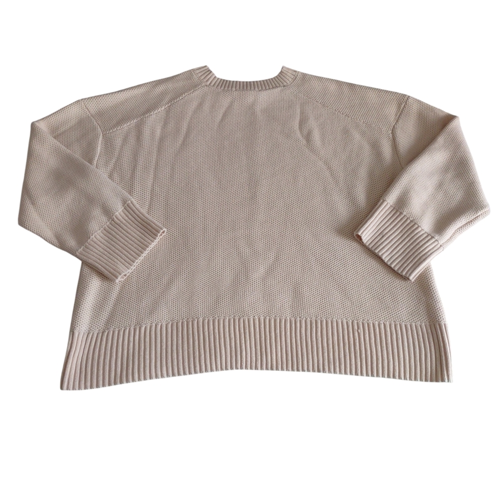 Everlane The Honeycomb Square Crew Sweater Heathered Oat Womens XXL